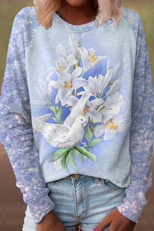 Easter Raise Up Holy Doves & Flowers Sweatshirt