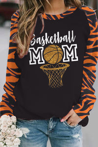 Glitter Basketball Mom Polka Splatter Tiger Stripe Sweatshirt