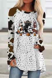 Cowhide Trees Print Tunic