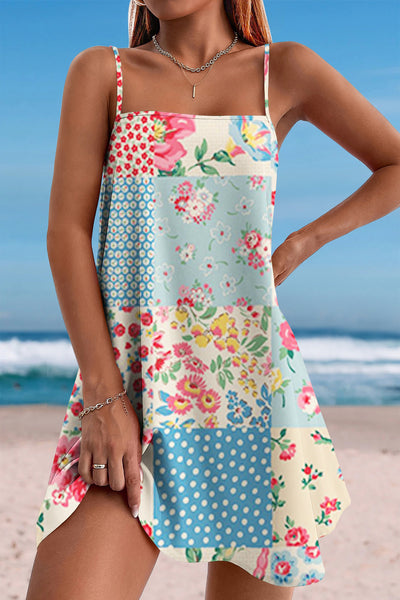 Beach Vacation Idyllic Rustic Vintage Fashion Collage Cami Dress