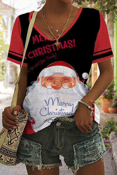 Schwarzer Weihnachtsmann mit Glas-T-Shirt