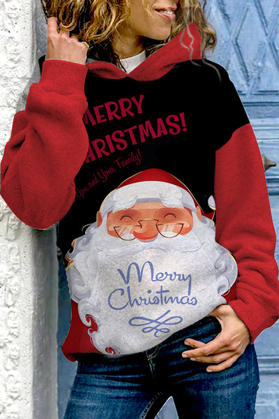 Black Santa With Glasses Hoodie