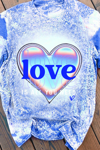 Blue Laser Love Letters Printed T-Shirt