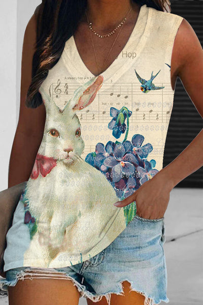 Bunny Hop The White Rabbit Sonata In The Piano Score Garden Tank Top