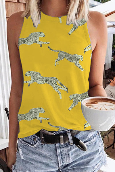 Yellow Cheetah Print Tank Top