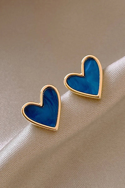 Delicate Blue Heart Earrings