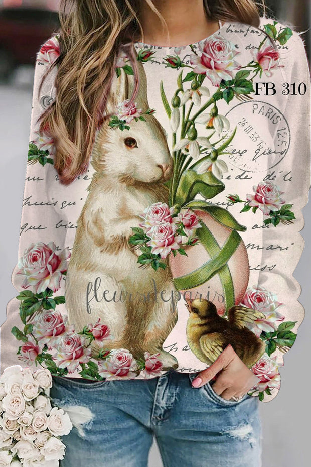 Easter Egg Bouquet Gardener Bunny Sweatshirt