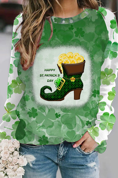 Elf Green High Heels Filled With Gold Coins Sweatshirt