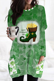 Elf Green High Heels Filled With Gold Coins Tunic with Pockets