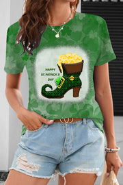 Elf Green High Heels Filled With Gold Coins Short Sleeve T-shirt