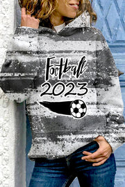 Football 2023 Black & White Ink Hoodie