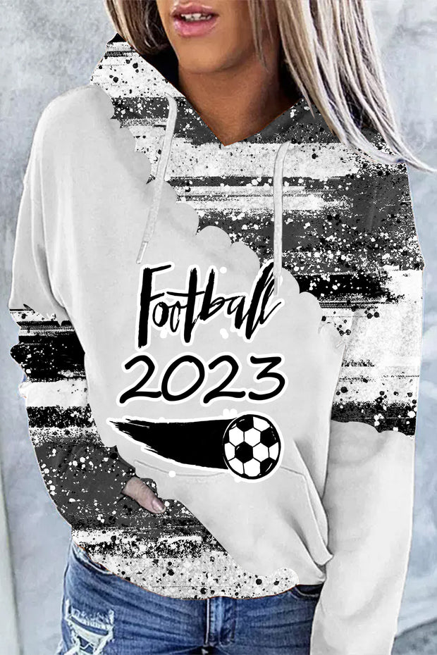 Football 2023 Black & White Ink Hoodie