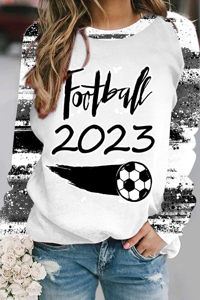 Football 2023 Black & White Ink Print Sweatshirt