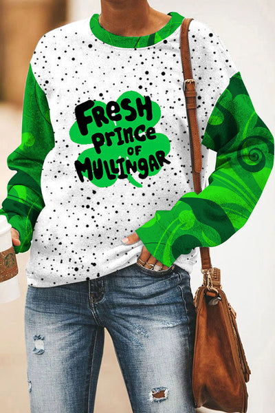 Fresh Prince Of Mullingar Lucky Clover Spot Full Print Sweatshirt