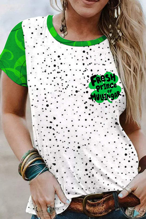 Fresh Prince Of Mullingar Lucky Clover Spot Full Print Short-Sleeved T-Shirt