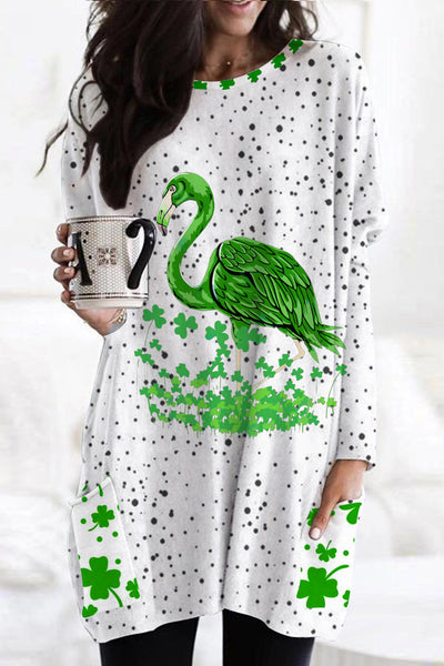 Green Flamingo Lucky Clover Collection Original Costume Tunic with Pockets