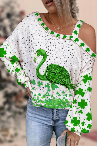 Green Flamingo Lucky Clover Collection Original Costume Off Shoulder Blouse