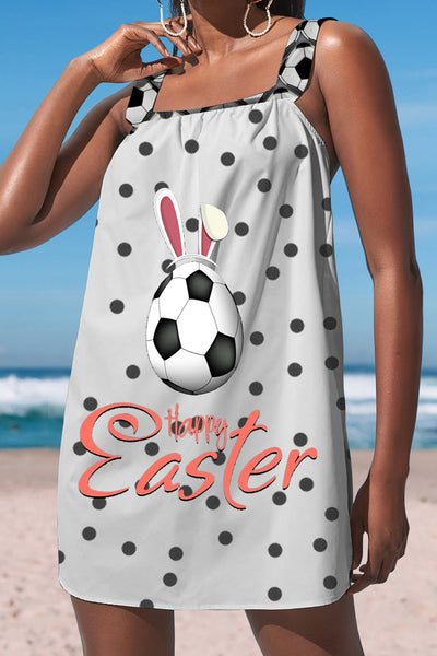 Happy Easter Soccer Eggs With Cute Bunny Ears Cami Dress