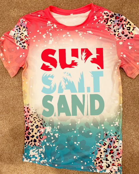 Sun Salt Sand Beach Leopard Print Bleached Shirt