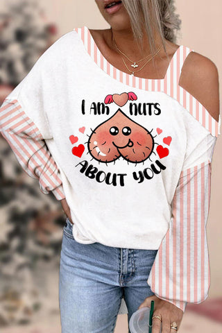 I Am Nuts About You Off-shoulder Blouse