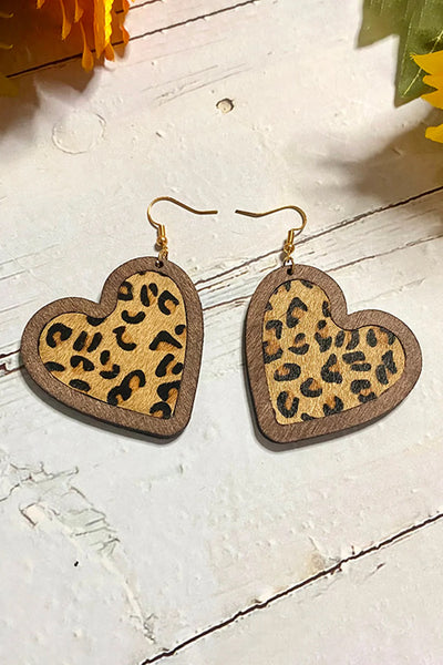 Leopard Heart-Shaped Earrings