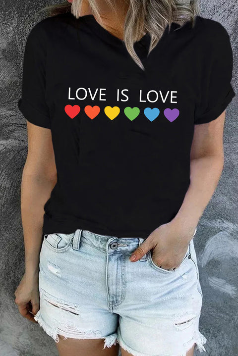 Love Is Love Rainbow Heart Short Sleeve T-Shirt