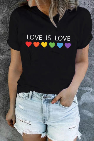 Love Is Love Rainbow Heart Short Sleeve T-Shirt