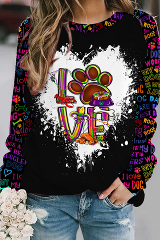Mardi Gras Love Dog Colorful Pattern Sweatshirt