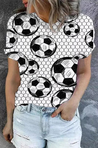 Mesh Soccer Floral Print T-shirt