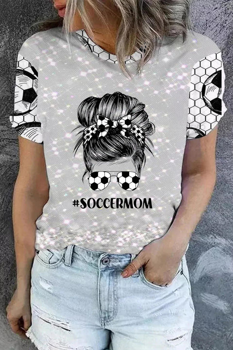 Soccer Mom Mesh Print T-shirt