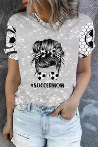 Soccer Mom Mesh Print T-shirt