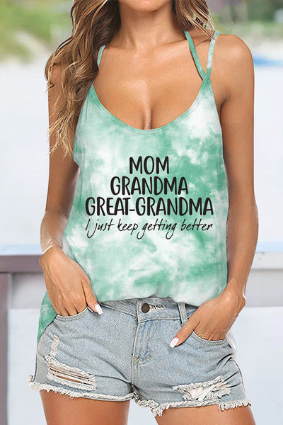 Mom Grandma Great-Grandma Print Beach Halter Top
