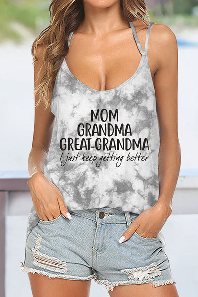 Mom Grandma Great-Grandma Print Beach Halter Top