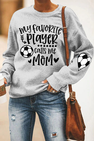 My Favorite Player Calls Me Mom Soccer Ball Plaid Print Sweatshirt