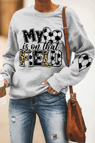 My Heart Is On That Field Soccer Ball Mom Leopard Print Sweatshirt1
