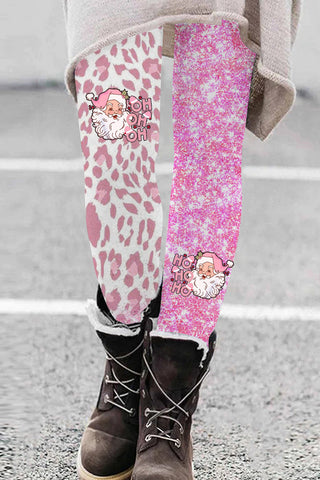 Pink Glitter Leopard Hoho Leggings