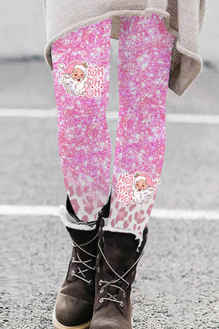 Pink Glitter Leopard Hoho Leggings