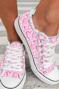 Pink Love Print Canvas Shoes