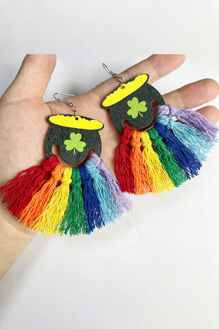 Rainbow Hook Tassels Earrings