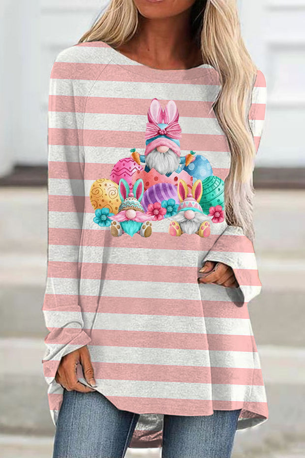 Rabbit Ear Goblin Cute Elf Egg Pink Striped Tunic