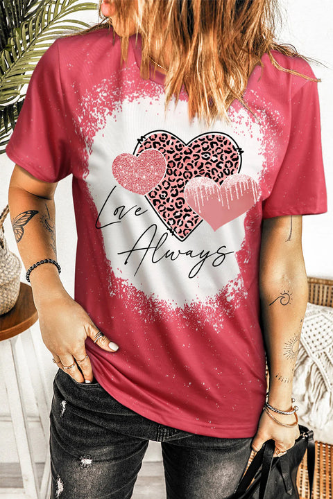 Love Always Leopard Heart-shape T-Shirt