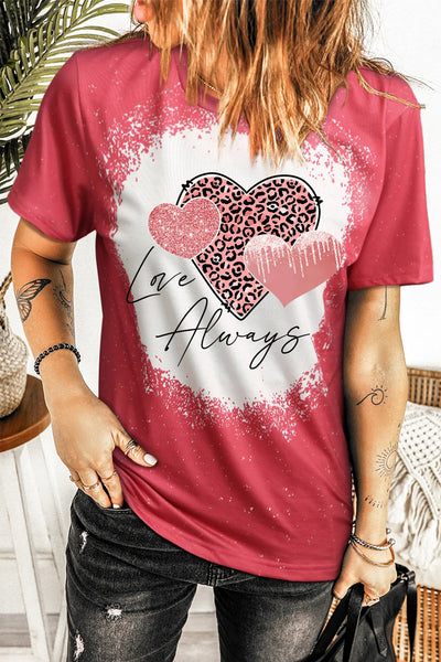 Love Always Leopard Heart-shape T-Shirt
