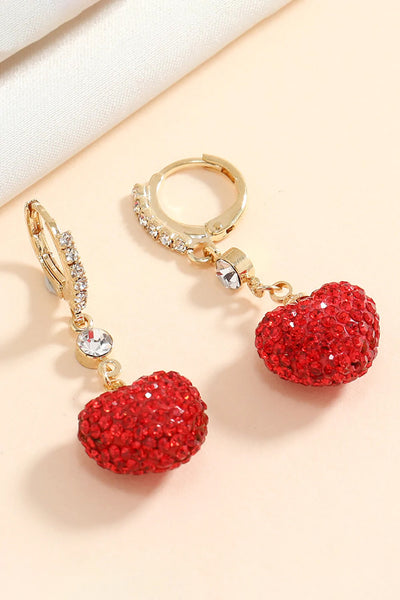 Red Simple Heart Earrings