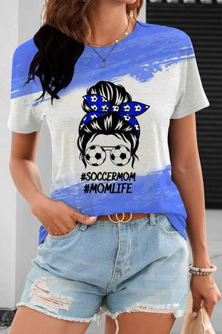 SOCCERMOM #MOMLIFE Ink Printing & Dyeing Fashion Illustration Girl T-Shirt