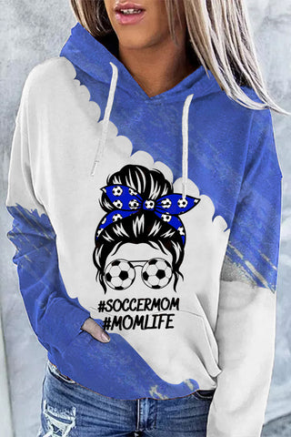 SOCCERMOM #MOMLIFE Ink Printing & Dyeing Fashion Illustration Girl Hoodie