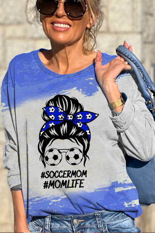 SOCCERMOM #MOMLIFE Ink Printing & Dyeing Fashion Illustration Girl Sweatshirt
