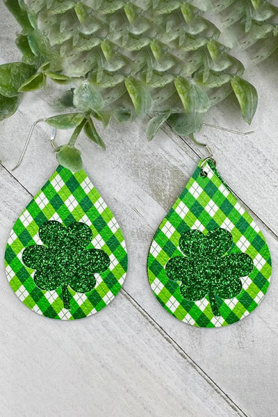 St. Patrick's Day Clover Drop Earrings