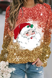 Christmas Santa With Glitter Sweatshirt