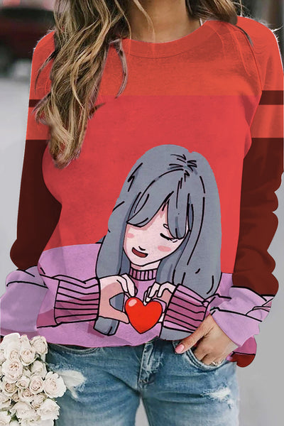 Than The Heart Gesture Cartoon Sweatshirt