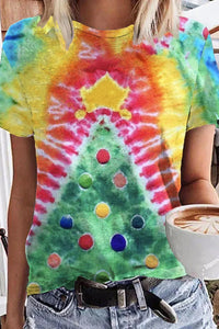 Batik-Weihnachtsbaum-Weihnachtst-shirt